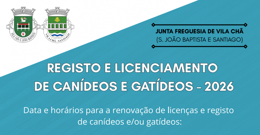 Registo e Licenciamento de Can&iacute;deos e Gat&iacute;deos 2026